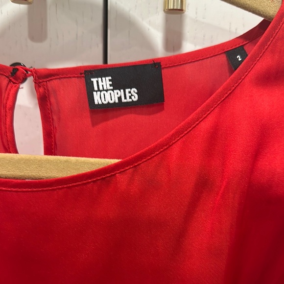 The Kooples Red Pleated Long Sleeve Dress size M - Picture 2 of 3